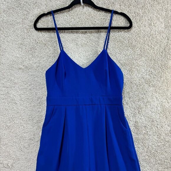 C/MEO Collective Power Trip Jumpsuit Womens Medium Blue Wide-Leg Spaghetti Strap - Picture 5 of 16